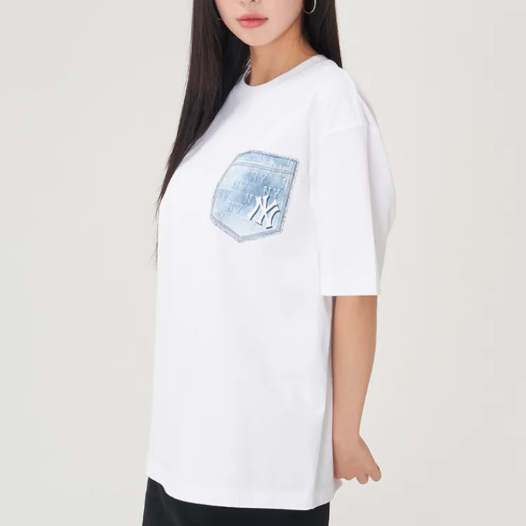 MLB New York Yankees T Shirt Unisex Ecru-3