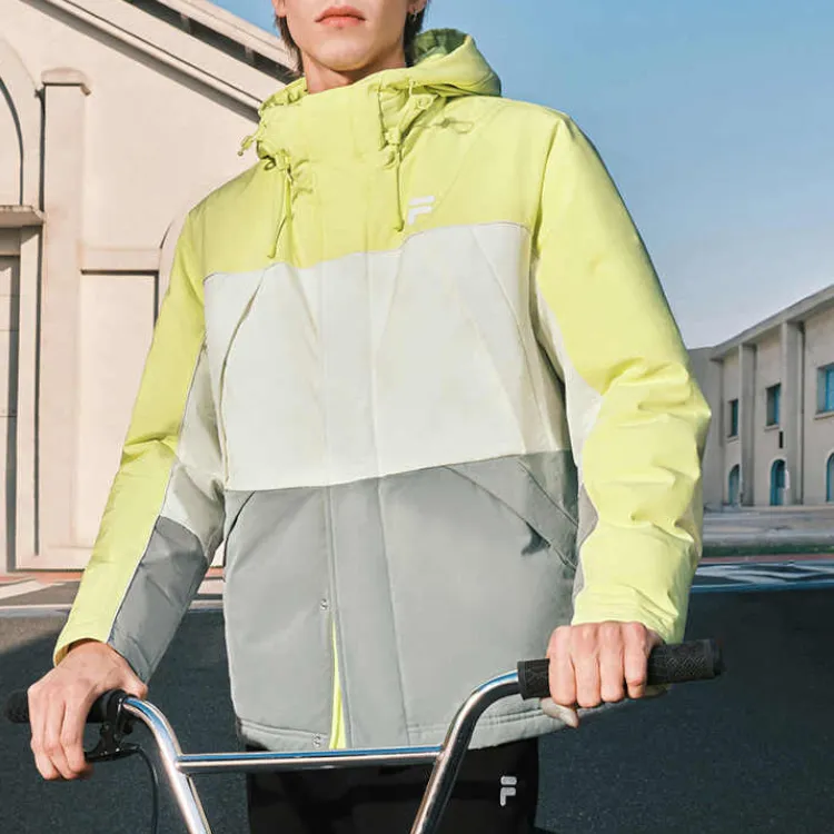 FILA FUSION FOB Series Puffer Jacket Unisex Fluorescent Yellow Jade-2