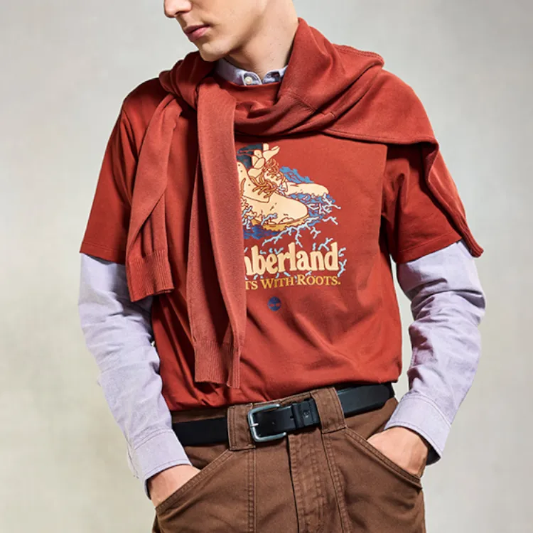 Timberland T Shirt Men's Burnt Nail Flower-3