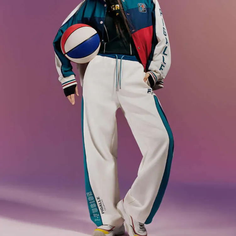 FILA FUSION x PIGALLE Knitted Sweatpants Women's Vanilla White-2