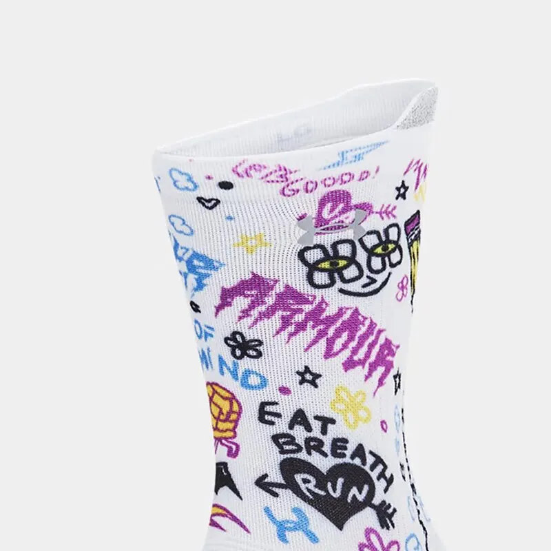 Under Armour UA ArmourDry™ Run Cushion Mid Calf Socks Unisex 1 Pack White-2