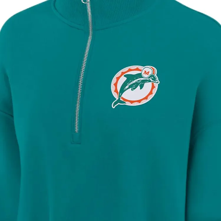 Nike Miami Dolphins Rewind Phoenix Women's Nike Nfl Cropped 1/4 Zip Crew-2