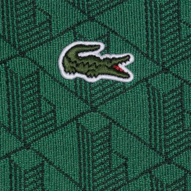 LACOSTE Geometric Pattern Logo appliqué Polo Shirt-4