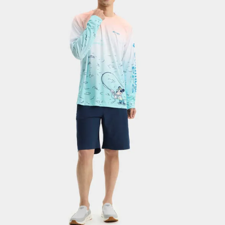 Columbia x Disney PFG T Shirt Men's Pink Blue-4