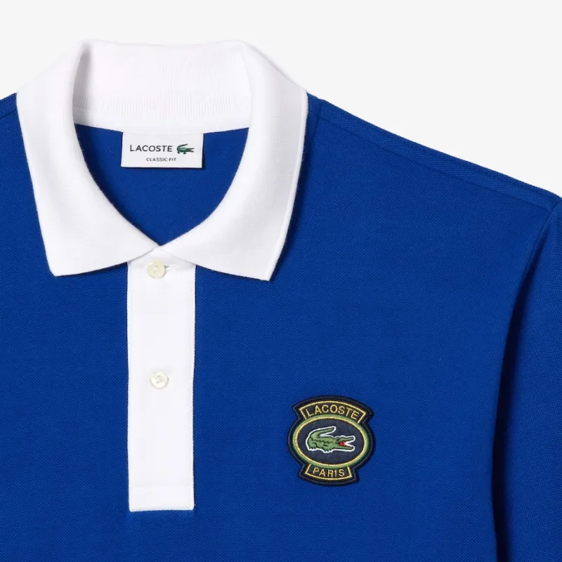 LACOSTE Polo Shirt Men's Marine Blue/White-3