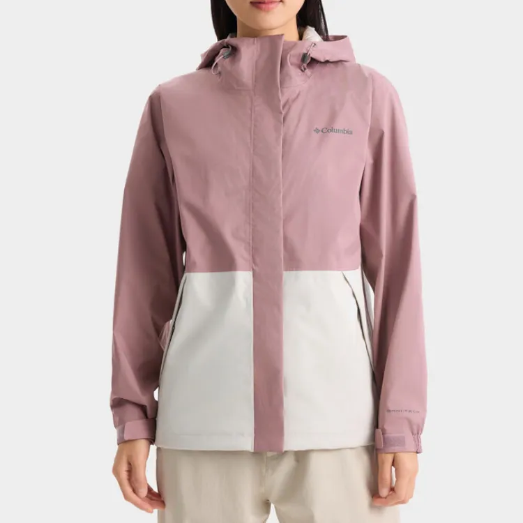 Columbia Waterproof, Thermal, And Windproof Windbreaker Jacket Women's Pink/White-2