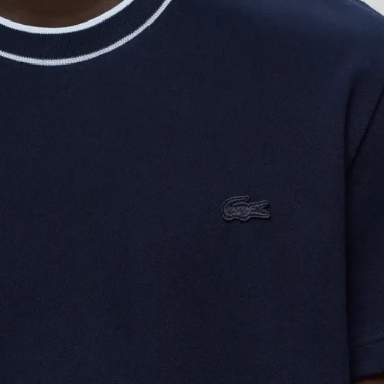 LACOSTE Stretch Piqué Stripe Collar T shirt-3
