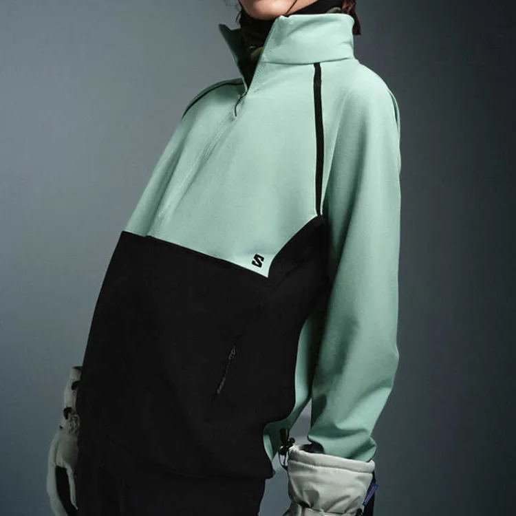 SALOMON SS25 Sweatshirt Unisex Sea Wave Blue/Pitch Black-2