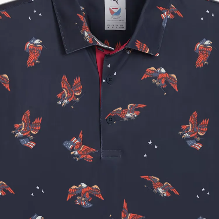 PUMA Golf PUMA X VOLITION Flying Eagles Polo Shirt Men's Dark Marine Blue-1