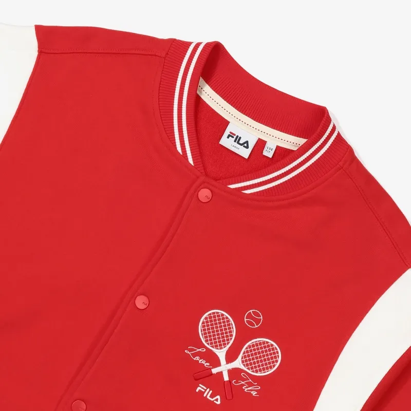 FILA Baseball Jacket Unisex Orange Red-3