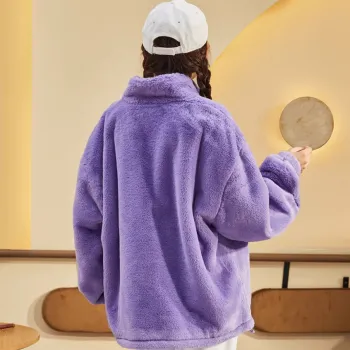 Tonlion Velvet-feel Coat Women's Ore Purple