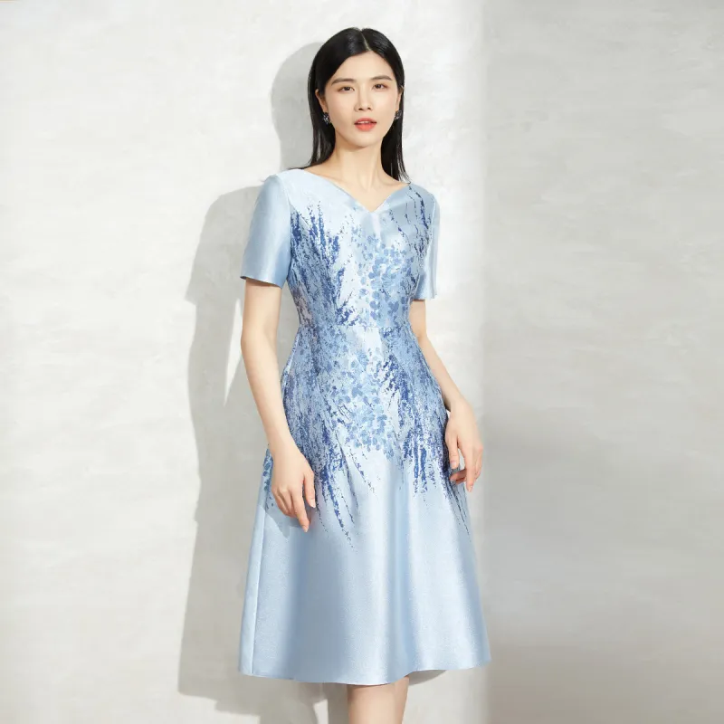 BBLLUUEE Short Sleeved Dress Women's Moonlight Blue-3