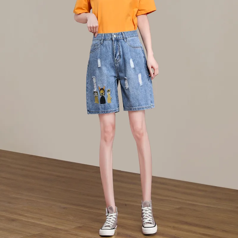 Weixi Denim Shorts Women's Blue-2