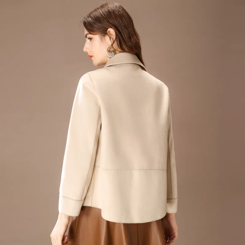 FENHONGMALI Coats Women's Beige-3