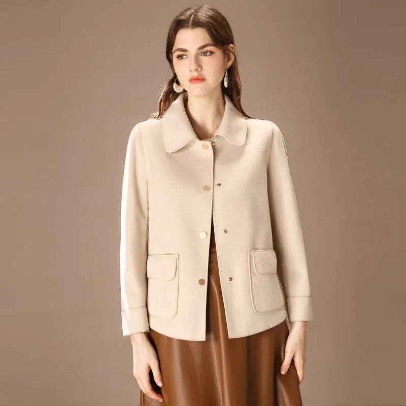 FENHONGMALI Coats Women's Beige-1