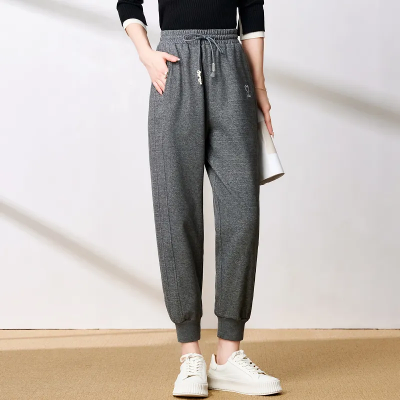 FENHONGMALI Casual Pants Women's Gray-3