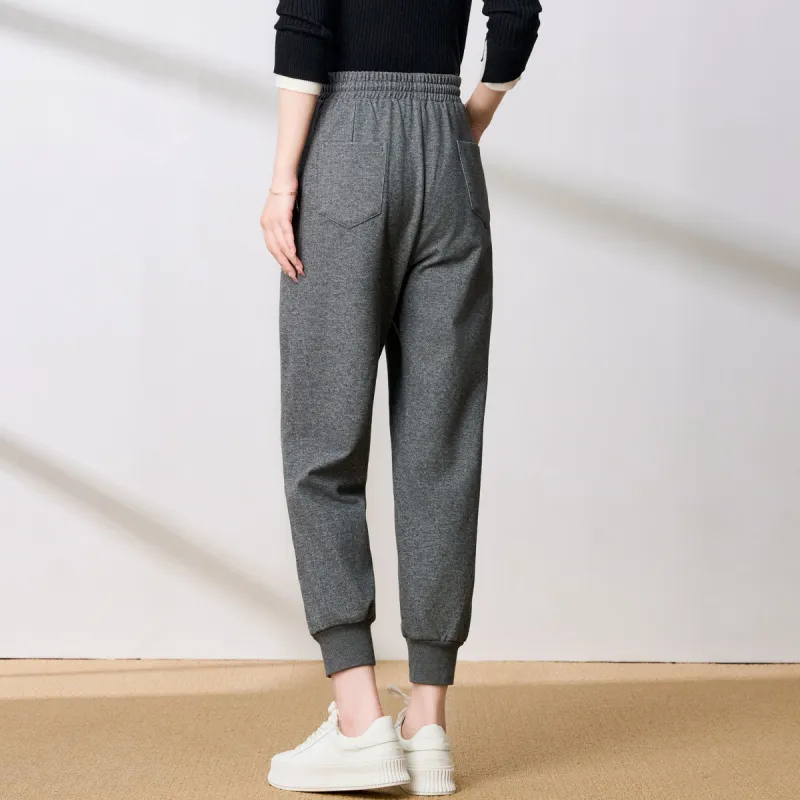 FENHONGMALI Casual Pants Women's Gray-1