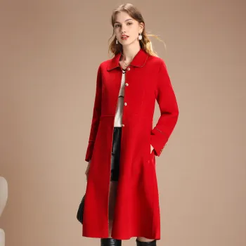FENHONGMALI Coats Women's Red