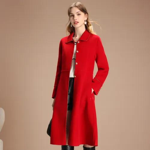 FENHONGMALI Coats Women's Red