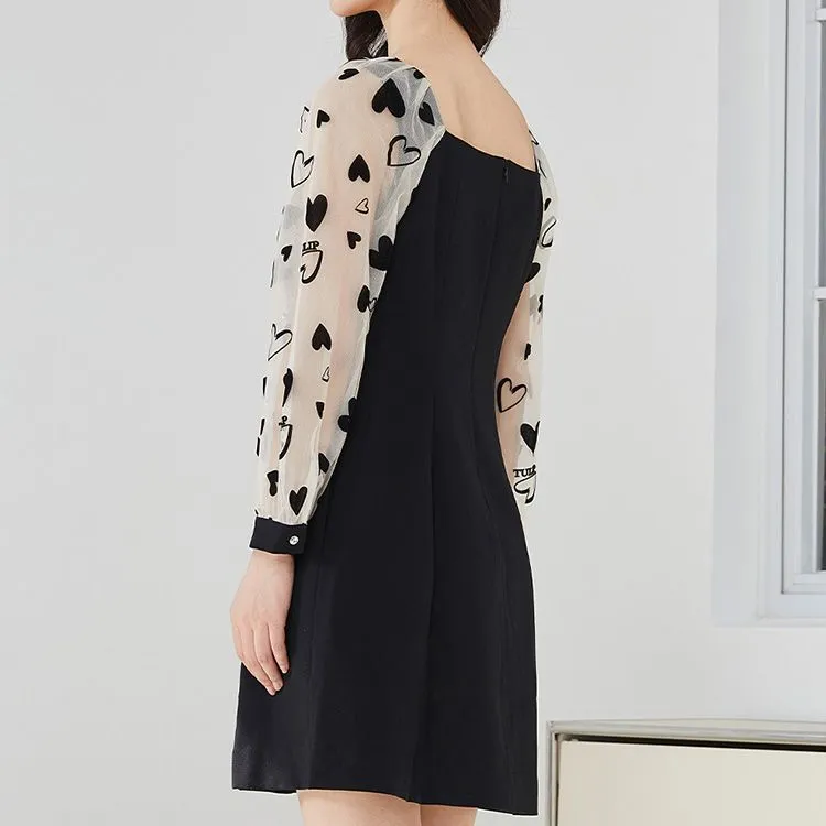 Tulip Taste Long Casual Dress Women's Diamond Black-2