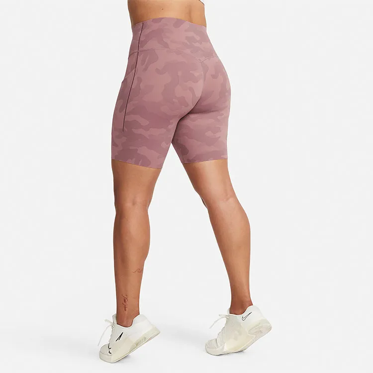 Nike Universa Women's Medium Support High Waisted 8' Camo Biker Shorts With Pockets-3