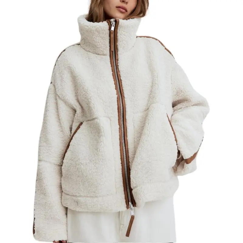 H&M Velvet feel Coat Women's Cream-2