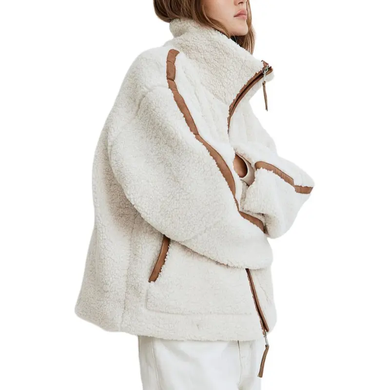 H&M Velvet feel Coat Women's Cream-1