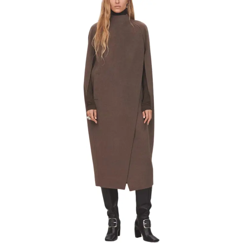 ZARA Coats Women's Green Mud Gray-4