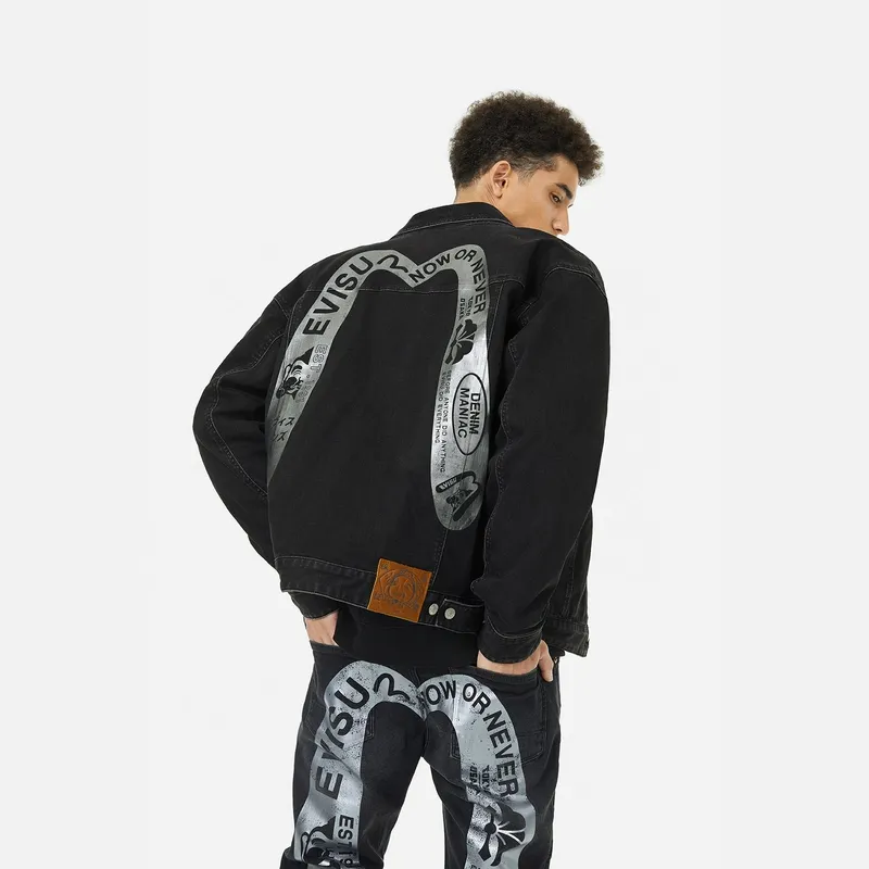 EVISU Jackets Coats Men's Denim Black-3