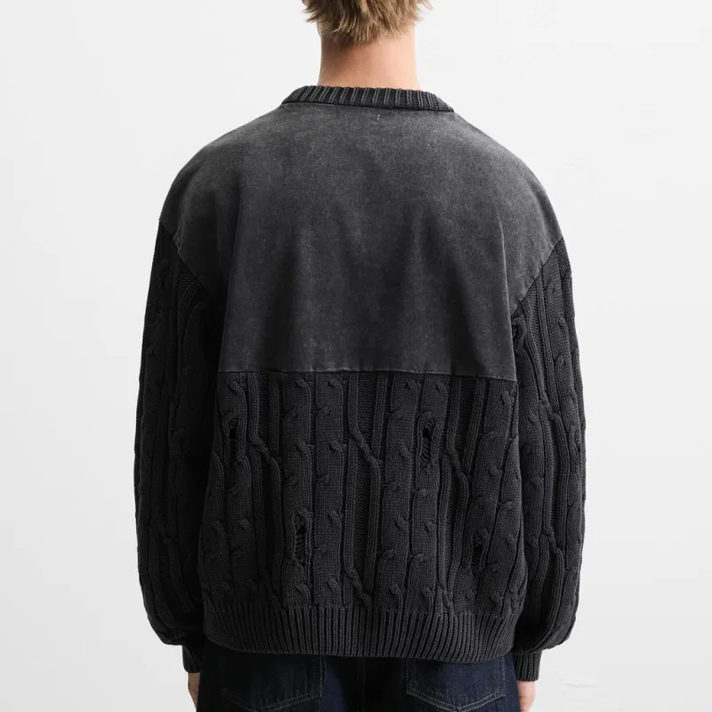 ZARA Knitwear Men Coal Gray-4