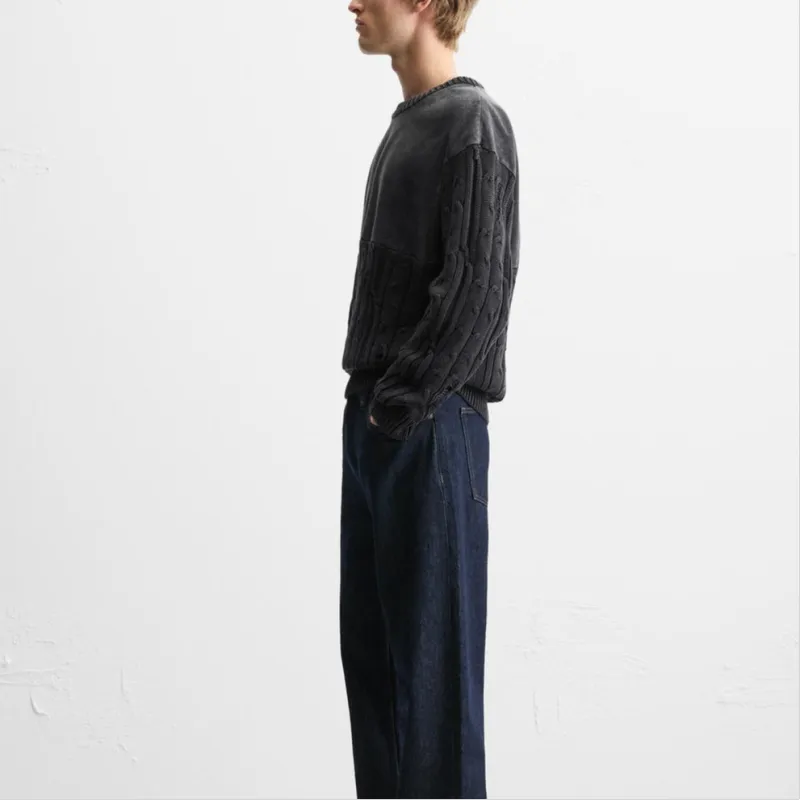 ZARA Knitwear Men Coal Gray-3
