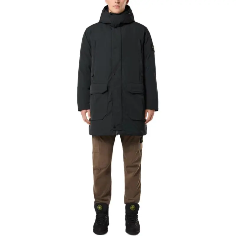 STONE ISLAND Polyester Micro Twill Long Down Parka Jacket-3