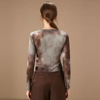 FENHONGMALI Shirt Women's Coffee