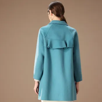 FENHONGMALI Coats Women's Blue
