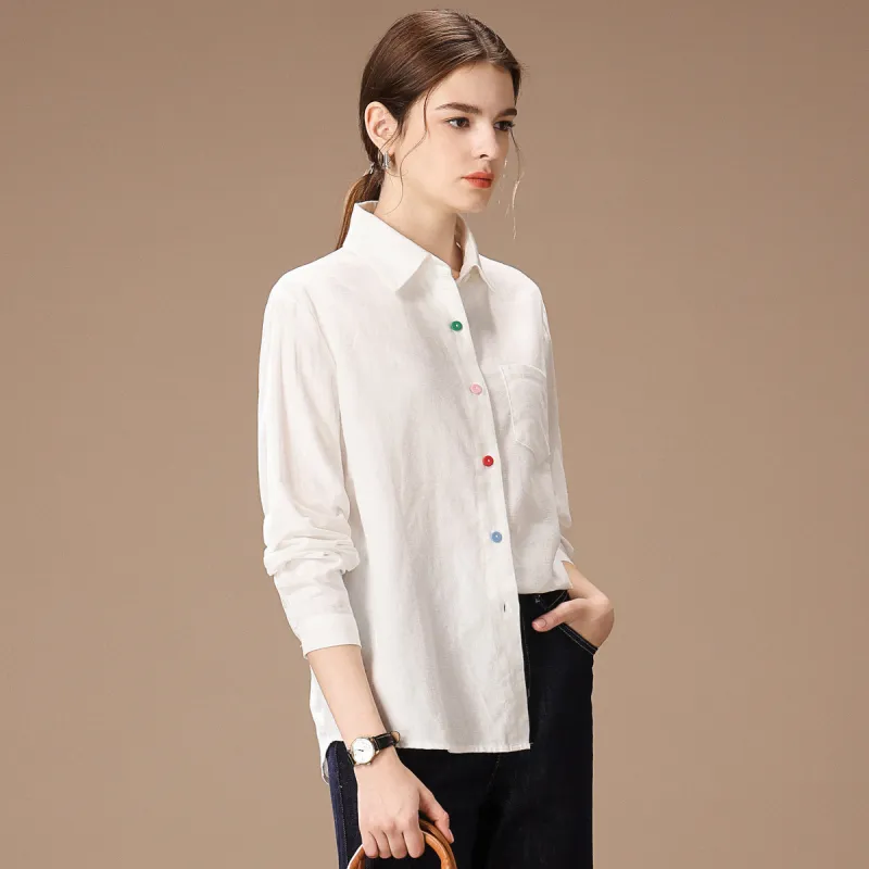 FENHONGMALI Shirt Women's White-1