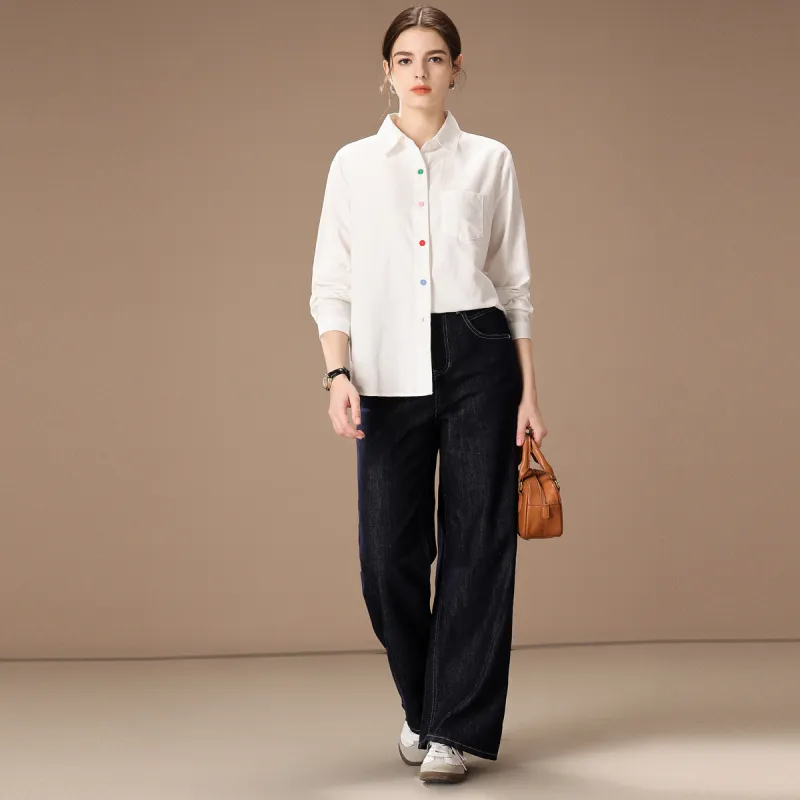 FENHONGMALI Shirt Women's White-3