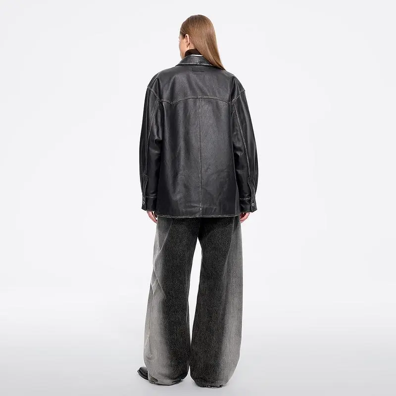 Miss Sixty Leather Jacket Women's Black-2