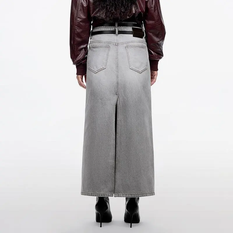 Miss Sixty Denim Long Skirts Women's Light Gray-4