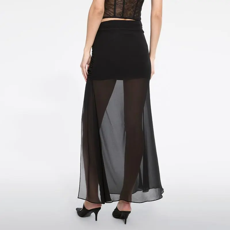 Miss Sixty Casual Long Skirt Women's Black-3