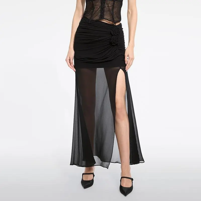 Miss Sixty Casual Long Skirt Women's Black-2