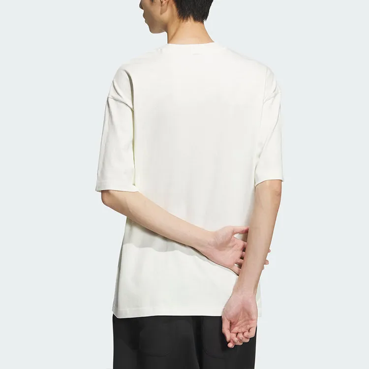 Adidas Drop Shoulder Sleeve T Shirt Men's Jade White-3