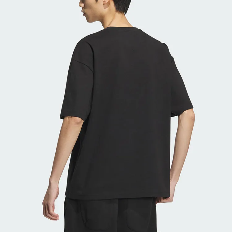 Adidas Drop Shoulder Sleeve T Shirt Men's Black-3