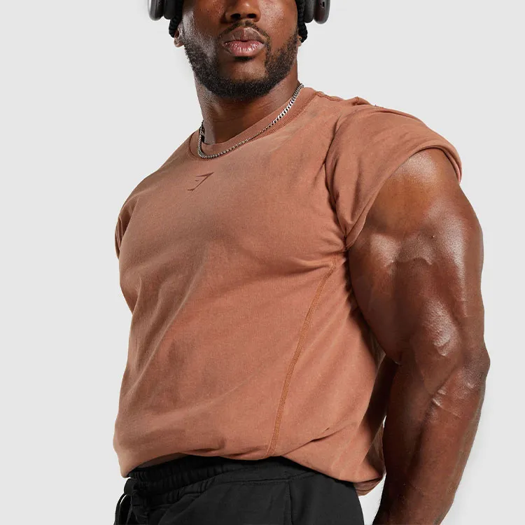 GYMSHARK HERITAGE WASHED T SHIRT T Shirt Men's Canyon Brown-5