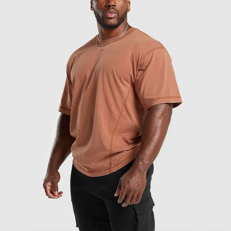 GYMSHARK HERITAGE WASHED T SHIRT T Shirt Men's Canyon Brown-4