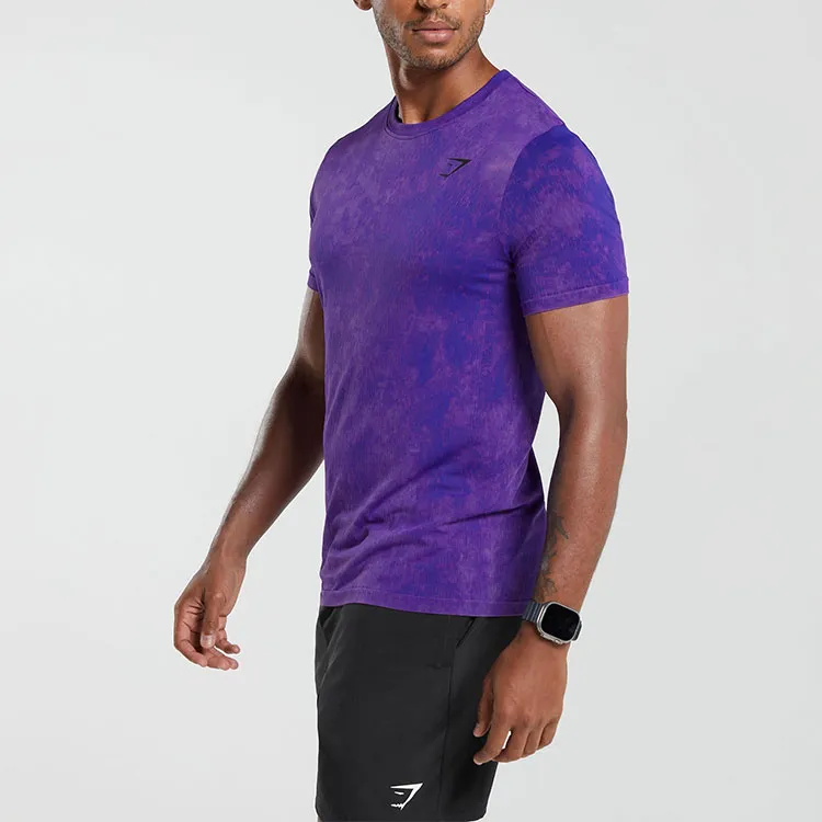 GYMSHARK WASHED SEAMLESS T-SHIRT T-Shirt Men's Purple-3