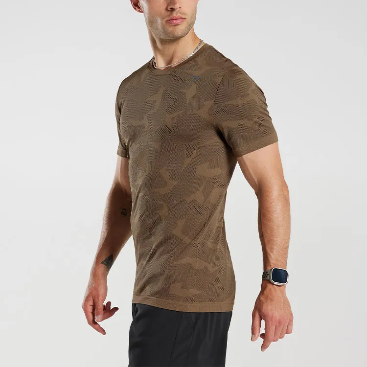 GYMSHARK SPORT SEAMLESS T-SHIRT T-Shirt Men's Fossil Brown-2