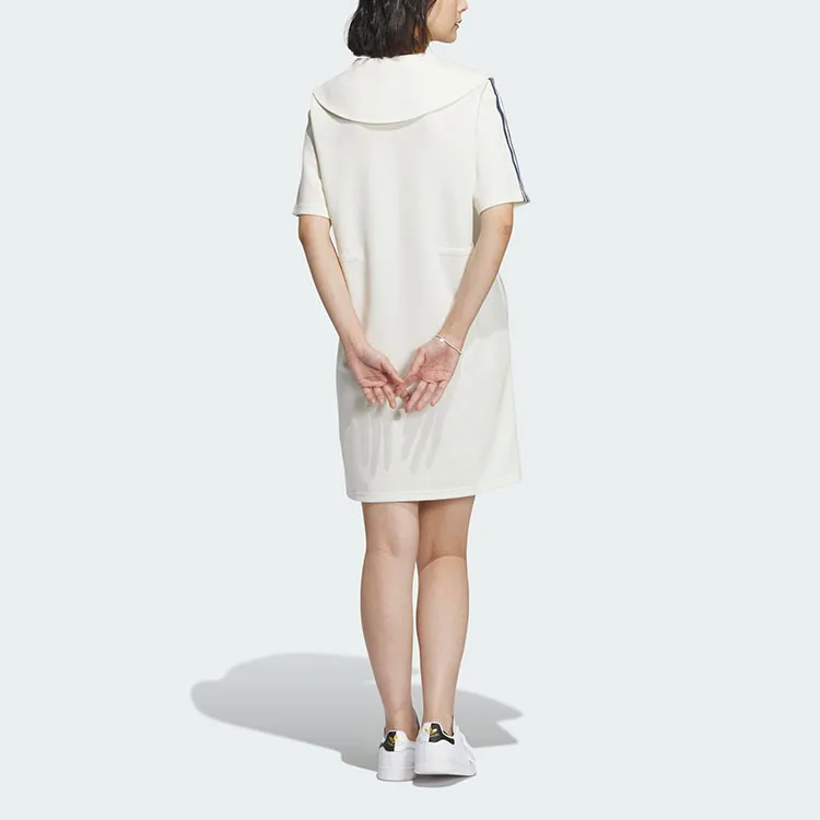 Adidas Originals HOLIDAY PLAY KNIT DRESS Short Sleeved Dresses Women's Jade White-3