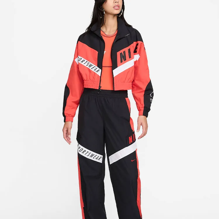 Nike Sportswear Woven Jacket 'Light Crimson/Black'-4