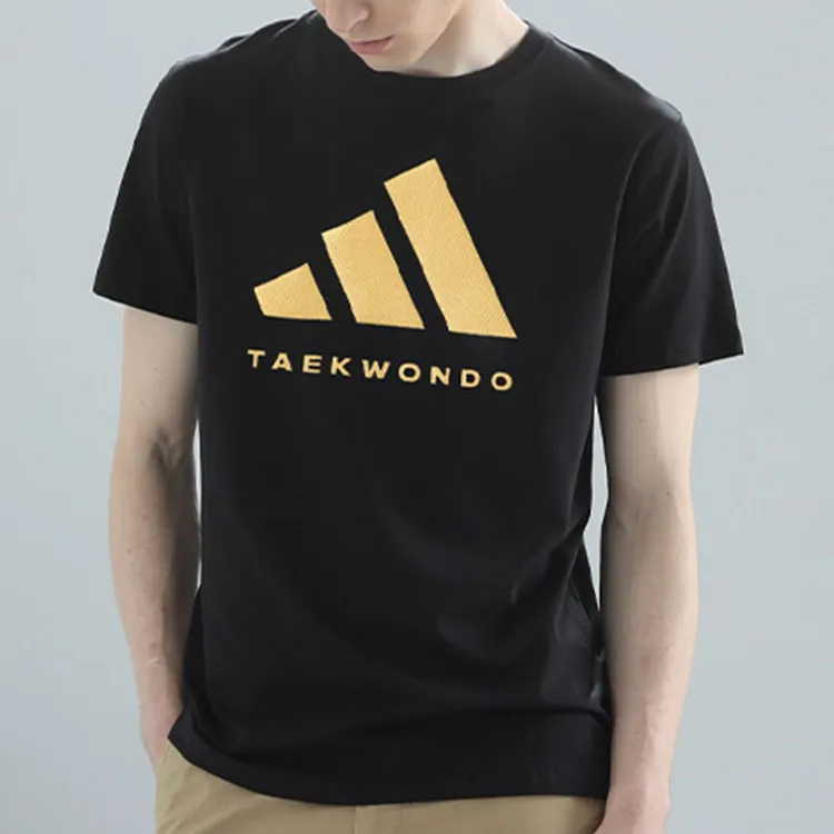 Adidas T Shirt Unisex Black Gold-2