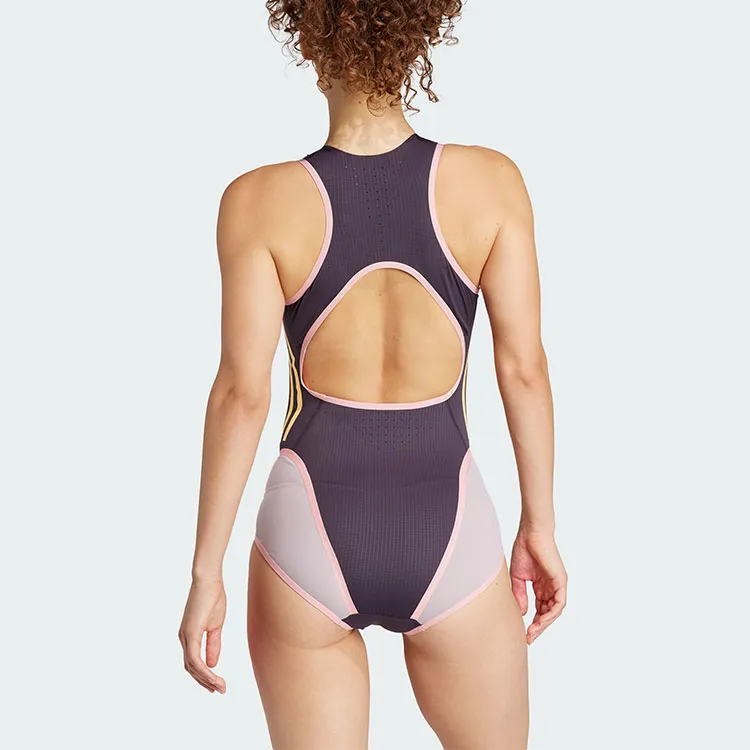 Adidas ADIZERO LEOTARD SHORT SLEEVE Jumpsuit Women's Black Purple-2